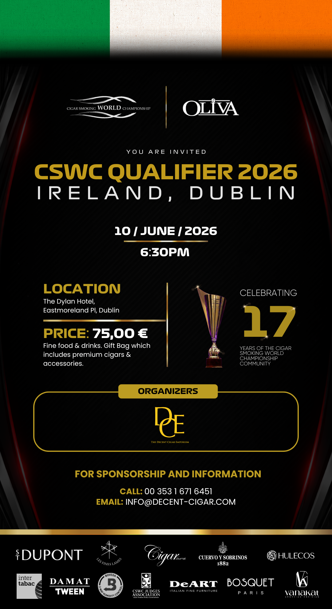 Decent Cigar Event - CSWC IRISH QUALIFIER 10th of June 2026